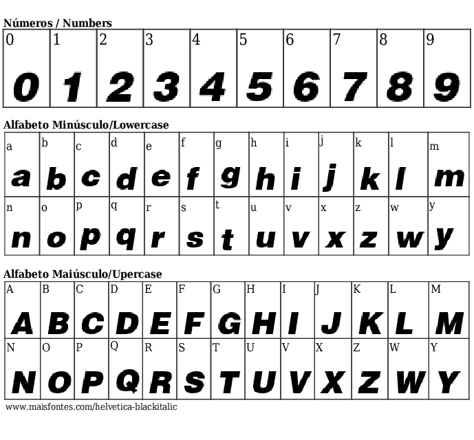 Helvetica condensed black oblique font Helvetica condensed black oblique font
